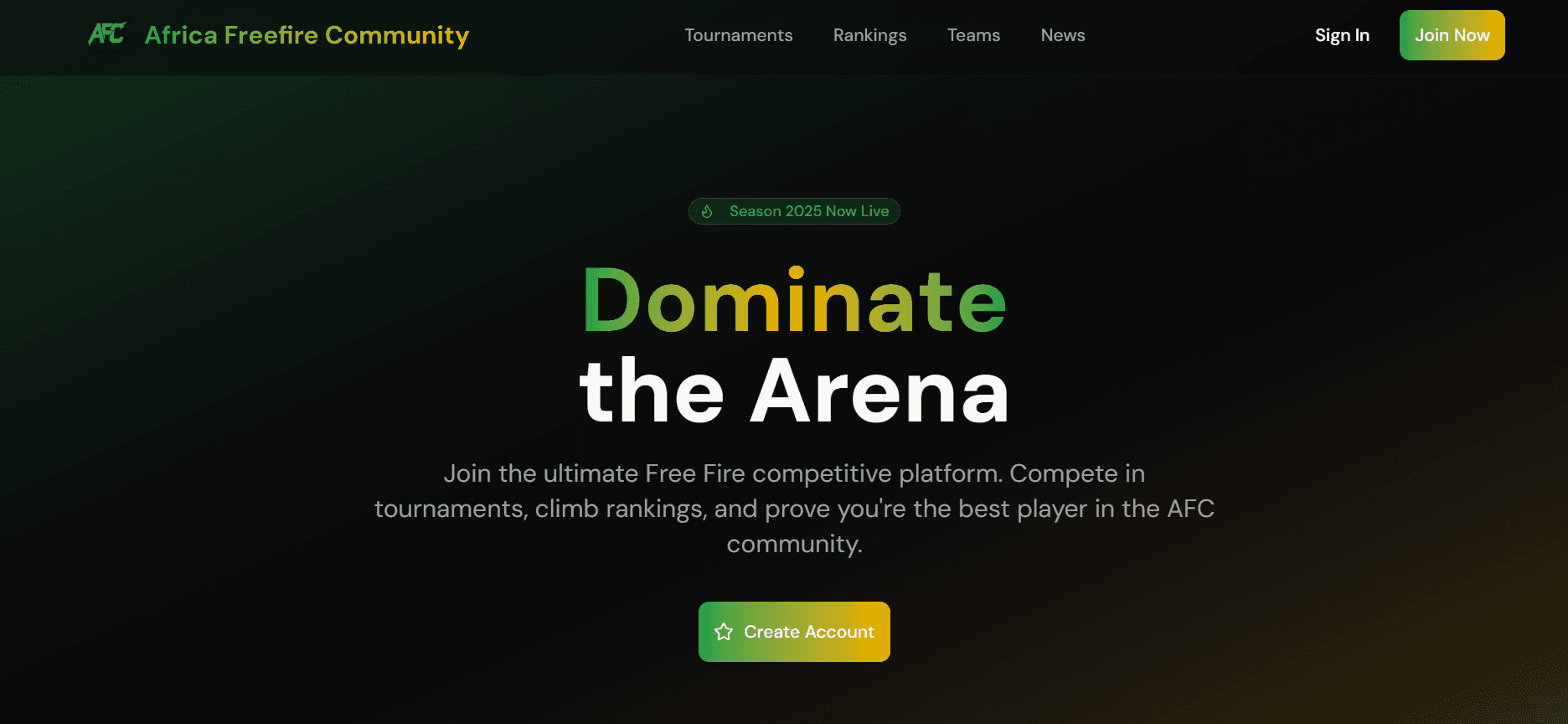 African Free Fire Community – Esports Platform